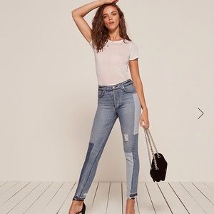 NWT Reformation Skinny Patch Jean